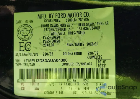 2010 Ford Explorer Sport Trac Limited from USA, damaged, VIN 1FMEU2D83AUA04300